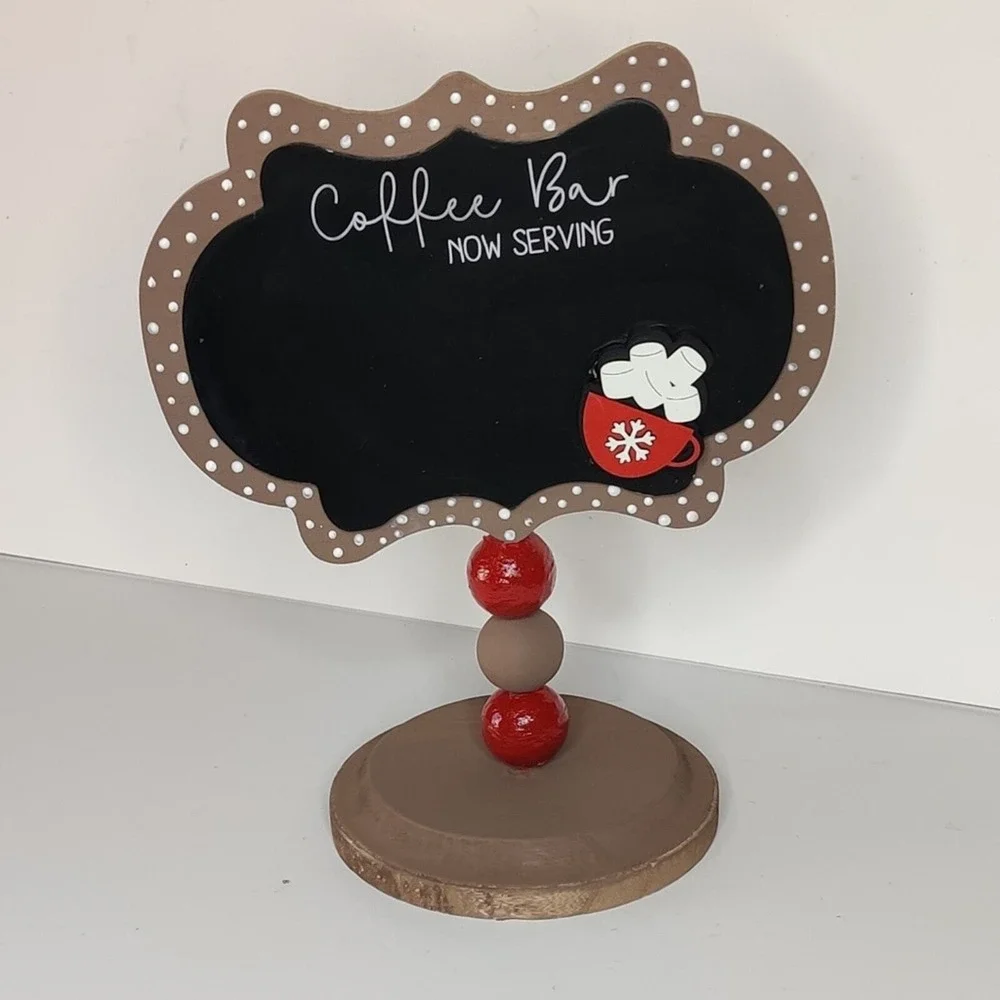 Coffee Bar Hot Cocoa Chocolate Christmas Chalkboard‎ Message Board Menu Stand